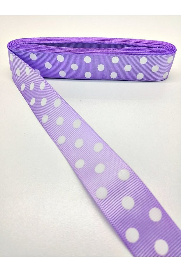 Lilac Polka Dot Grosgrain Ribbon 2.5 cm 2 Yards – Ribbon, Stylish Design, Women's Accessory – Ribbon –