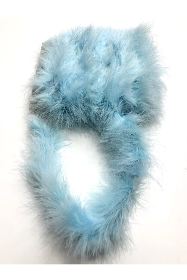 Blue Feather Thick 1 m -Tlt-1010 – Decorative Ribbon, Stylish Design, Women's Accessory – Decorative Ribbon
