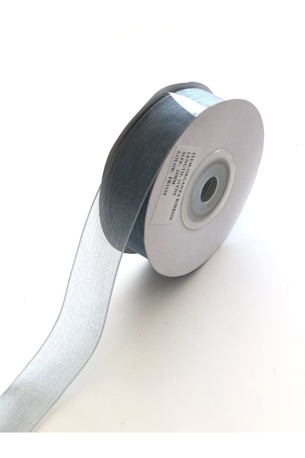 Gray Color Organza Ribbon 2 cm 1019 – Decorative Ribbon, Stylish Design, Women's Accessory – Decorative Ribbon