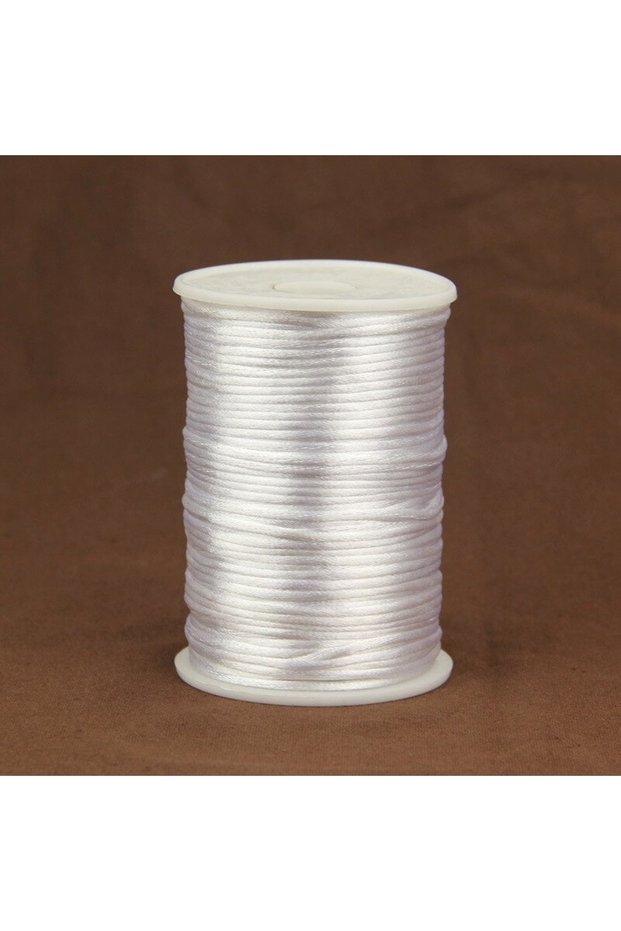 White Colored Satin Thread Price Is for 10 Meters – Embroidery Thread, Stylish Design, Women's Accessory