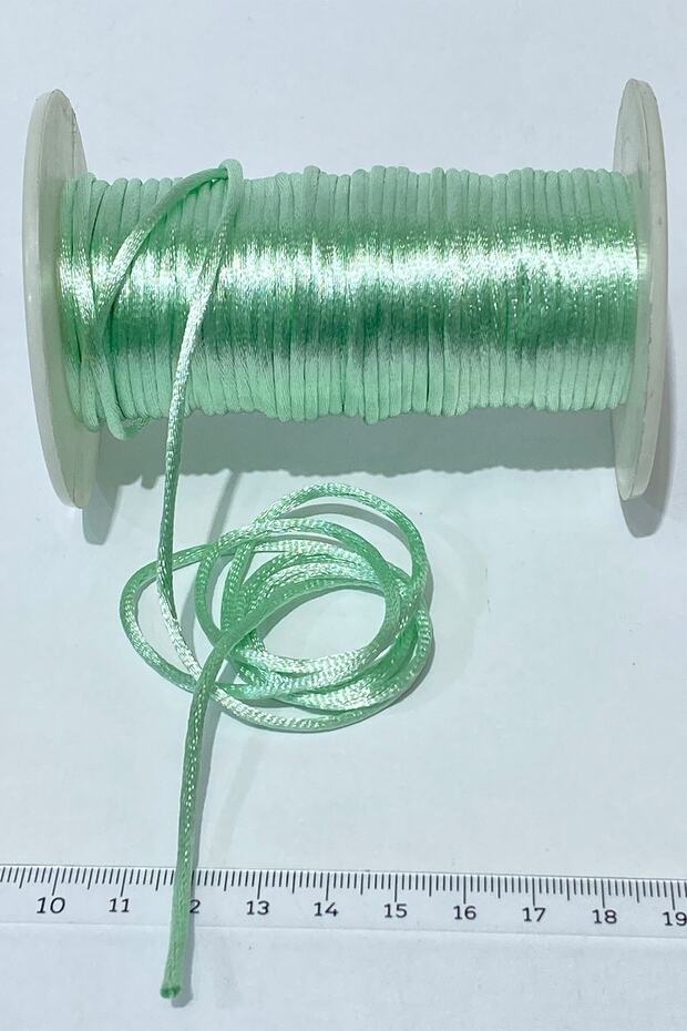 Decorative Ribbon Water Green Brit Rope Rat Tail 10 Mt – Beads, Stylish Design, Women's Accessory – Bonc