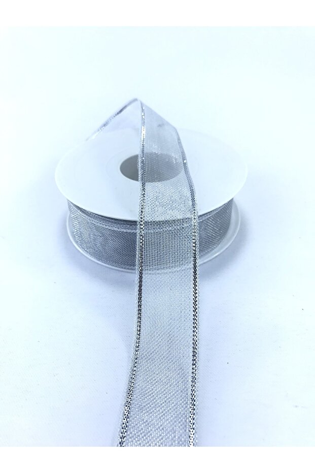 Silver Glitter Edge Ribbon 5 Meters Packaging Material Decoration Ribbon – Ribbon, Stylish Design –