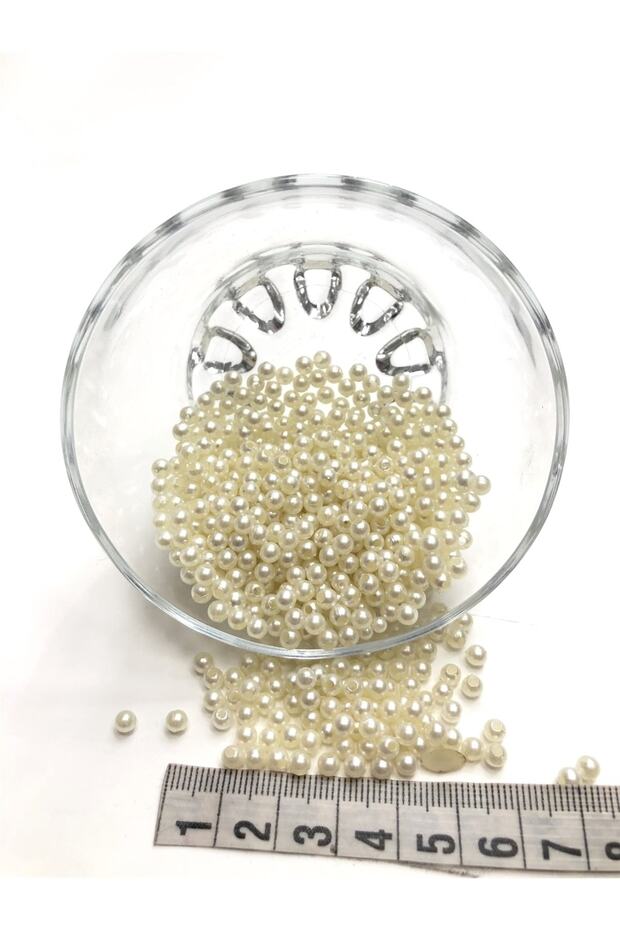 Beads Assortment Cream Color Pearl Beads Plastic 3 mm – Beads, Stylish Design, Women's Accessory – Boncu