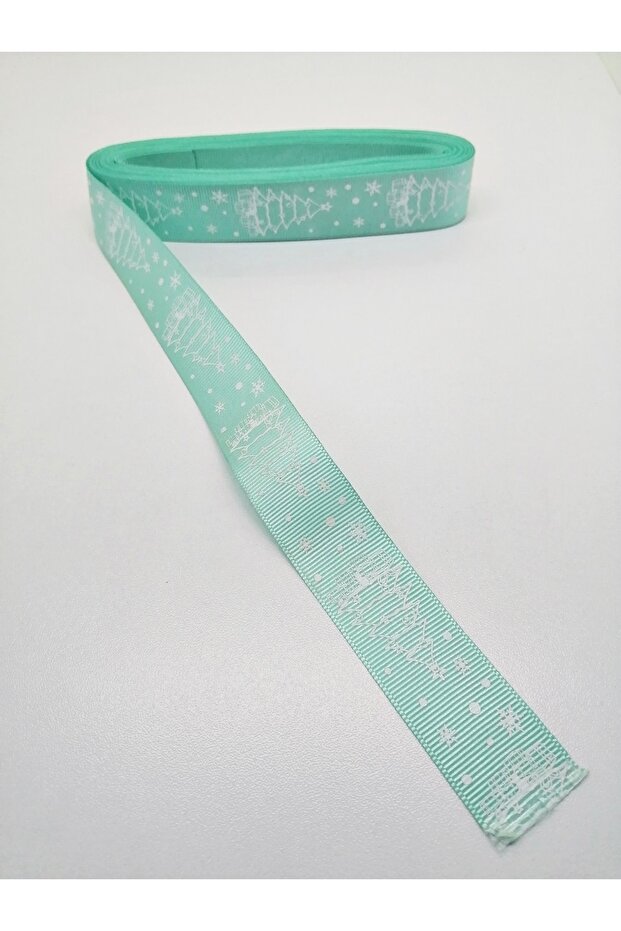 Water Green Pine Tree Grosgrain Ribbon 2.5 cm 2 Meters – Ribbon, Stylish Design, Women's Accessory – Kurdel