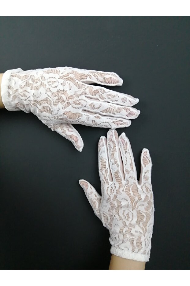 White Lace Gloves Nkh-1021 – Special Design, Accessory, Quality Production, Eye-Catching Style – Magnet,