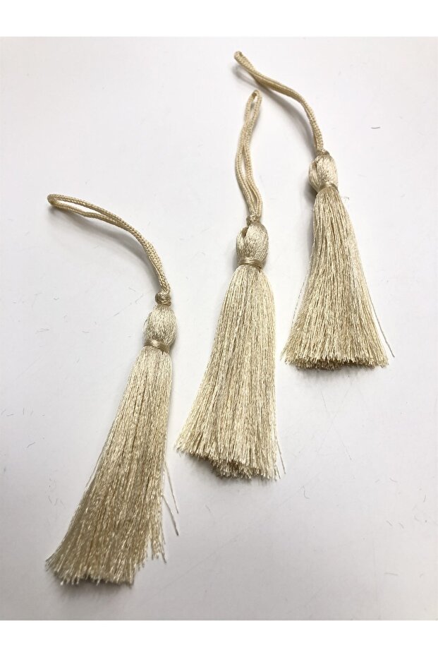 Beige Tassel 10 Pieces 7 cm – Decorative Ribbon, Stylish Design, Women's Accessory – Decorative Ribbon