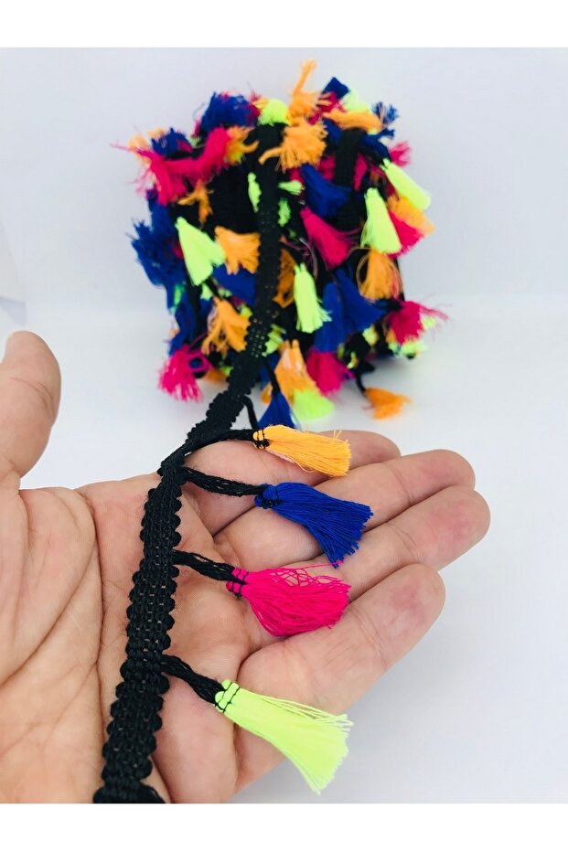 Blue Orange Fuchsia Cotton Fringe Tassel – Special Design, Accessory, Quality Production, Eye-Catching Style – D