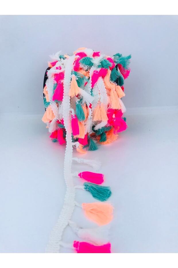 Neon Pink Water Green Cotton Fringe Tassel – Special Design, Accessory, Quality Production, Eye-Catching Style –