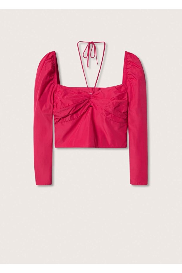 Kabarık Kollu Kısa Bluz - 3