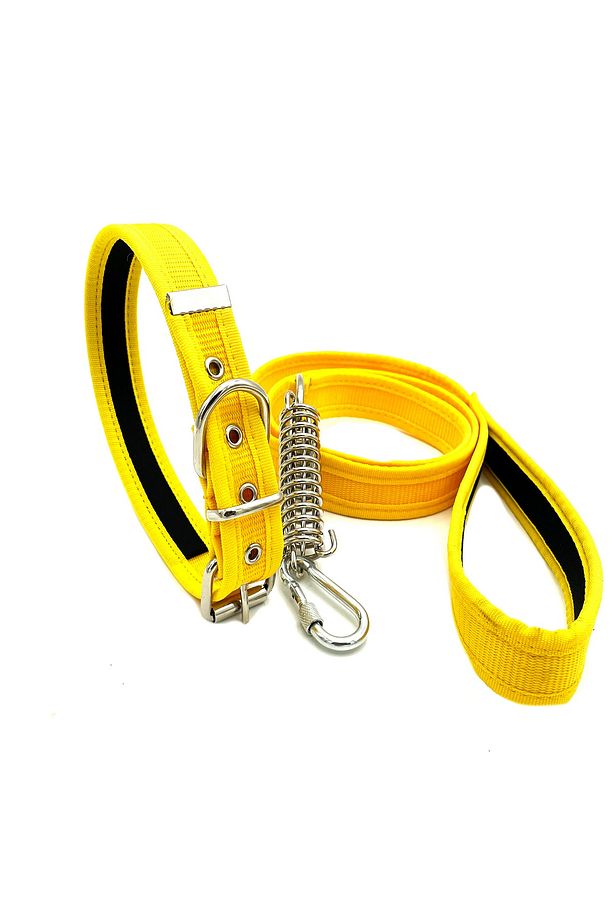 Sarı Köpek Tasması Ve Köpek Gezdirme Seti - 4