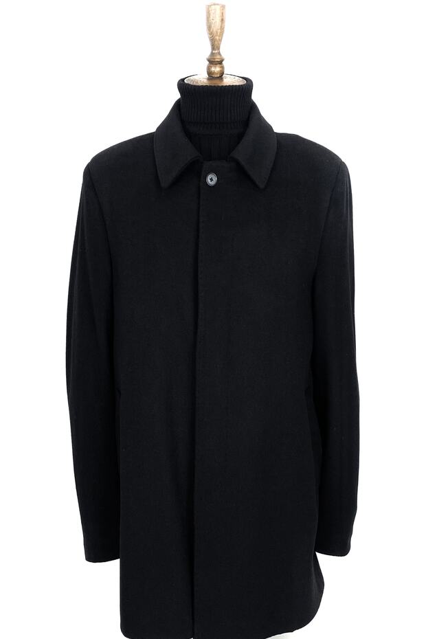 617 Men's Black Baby Collar Oversized Coat
