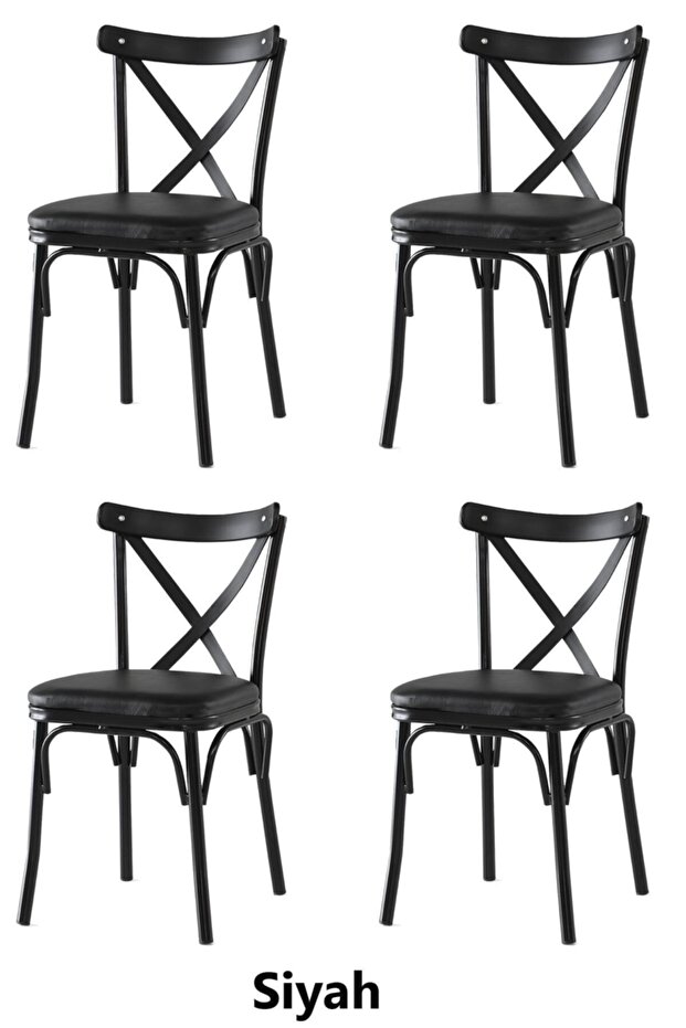 4 Adet Yonca Pedli Çapraz Sandalye - 1