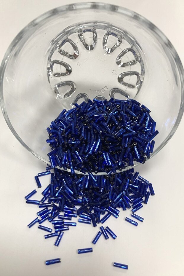 Blue Pipe Beads - 5