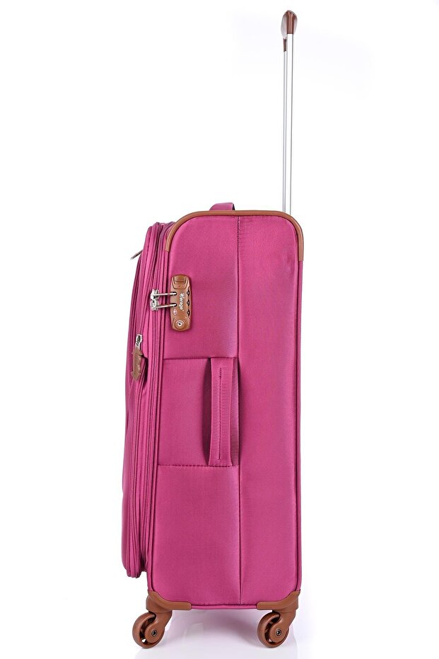 Gm14034 Hafif Kumaş Valiz Orta Boy Mor - 3