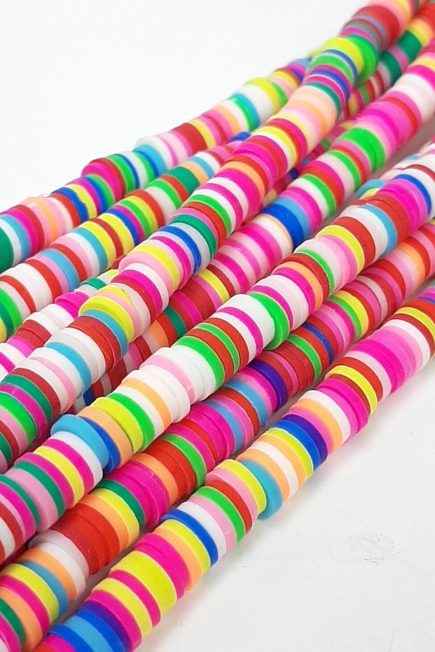 Beads Assortment Colorful Pink Fimo Dough Beads 6 mm – Beads, Stylish Design, Women's Accessory –