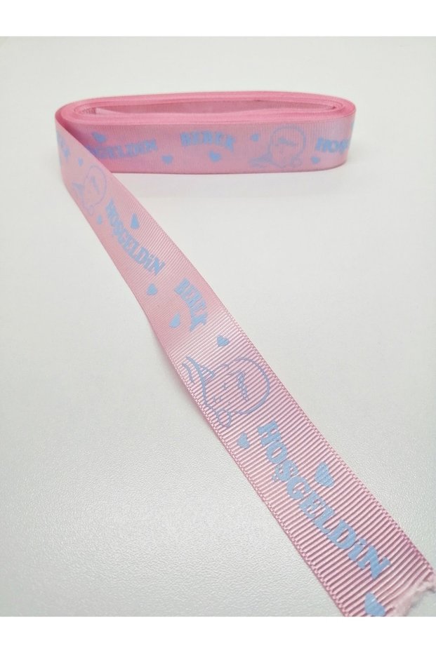 Pink Welcome Baby Themed Grosgrain Ribbon 2.5 cm 1 Meter – Ribbon, Stylish Design, Women's Accessory