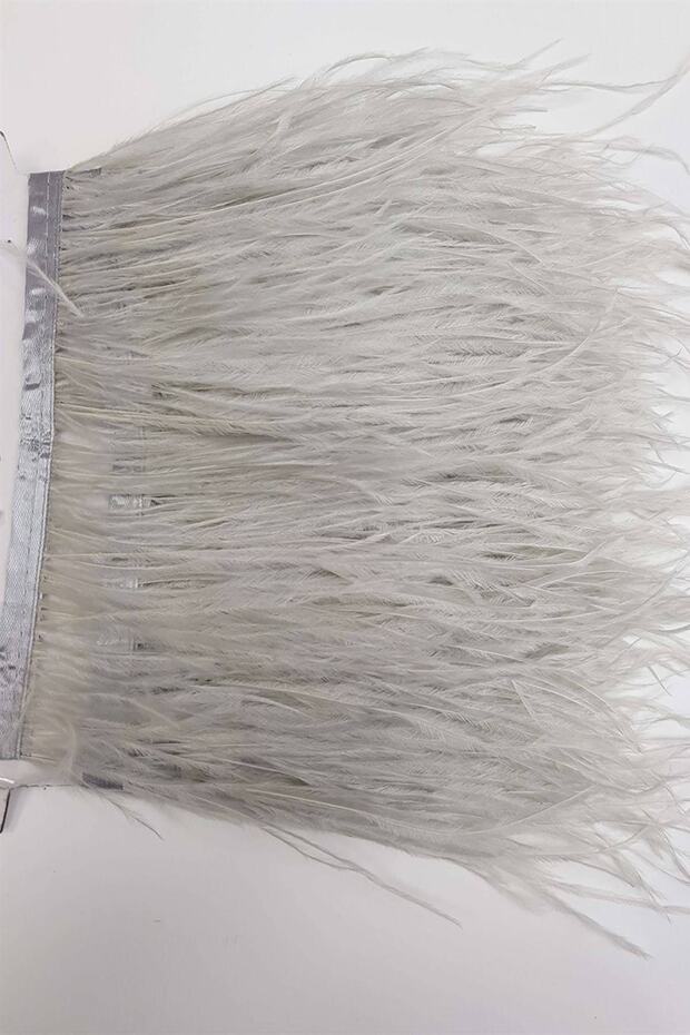 Party Accessory Light Gray Ostrich Feather 1 Mt – Decorative Ribbon, Stylish Design, Women's Accessory – Deko