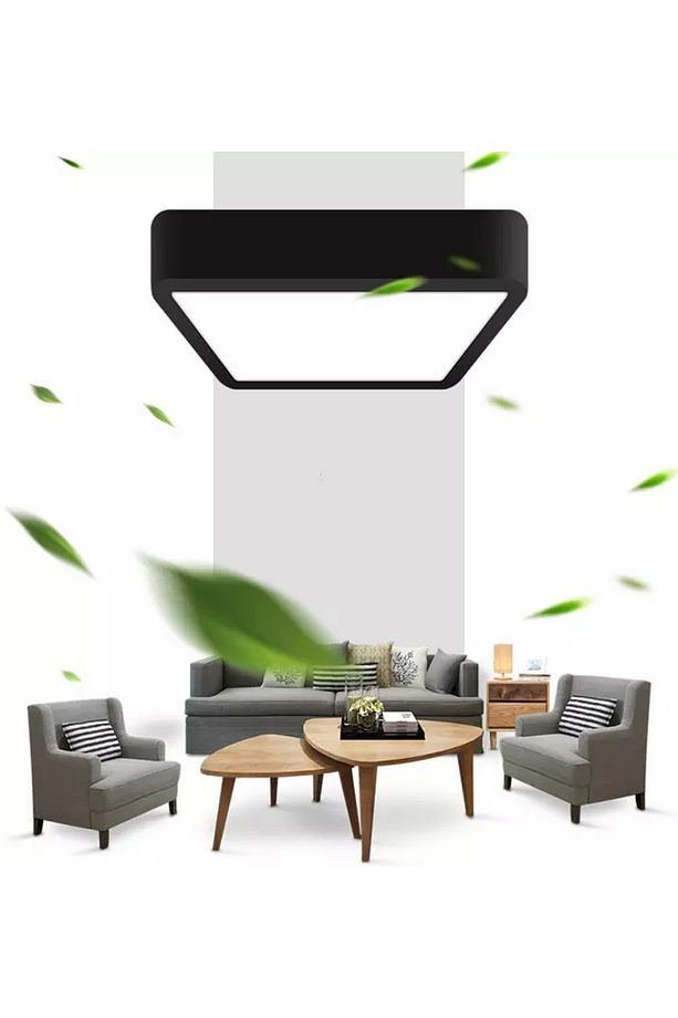 Led Plafonyer Mat Siyah Panel Led Avize Gün Işığı Uzun Ömürlü 1.sınıf Led Yüksek Işık - 1