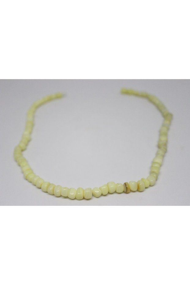 Mother of Pearl Stone Necklace 7 Mm Amber with Clip