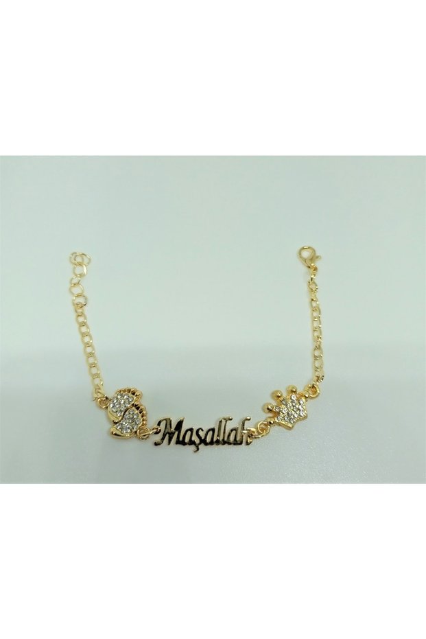 White Stone Baby Bracelet with Mashallah Writing