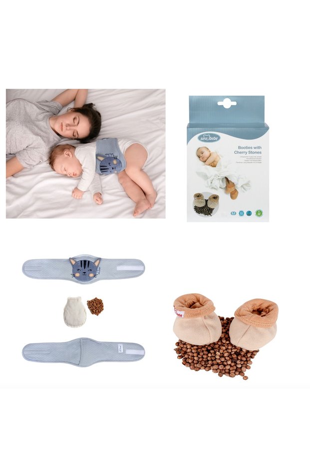 Sevi Carminative Cherry Core Booties + Carminative Cherry Core Baby Waist Band Set
