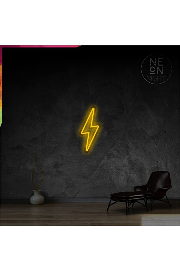 Neon Şimşek Duvar Işıklandırması - 1