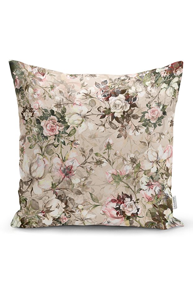 Flowers on Cream Floor Special Design Modern Pillow Throw Pillow Cover