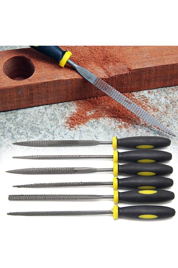 Mini Eğe Seti 6 Parça Ahşap Oyma Hobi Seti Törpü Eğe Ahşap Eye - 5