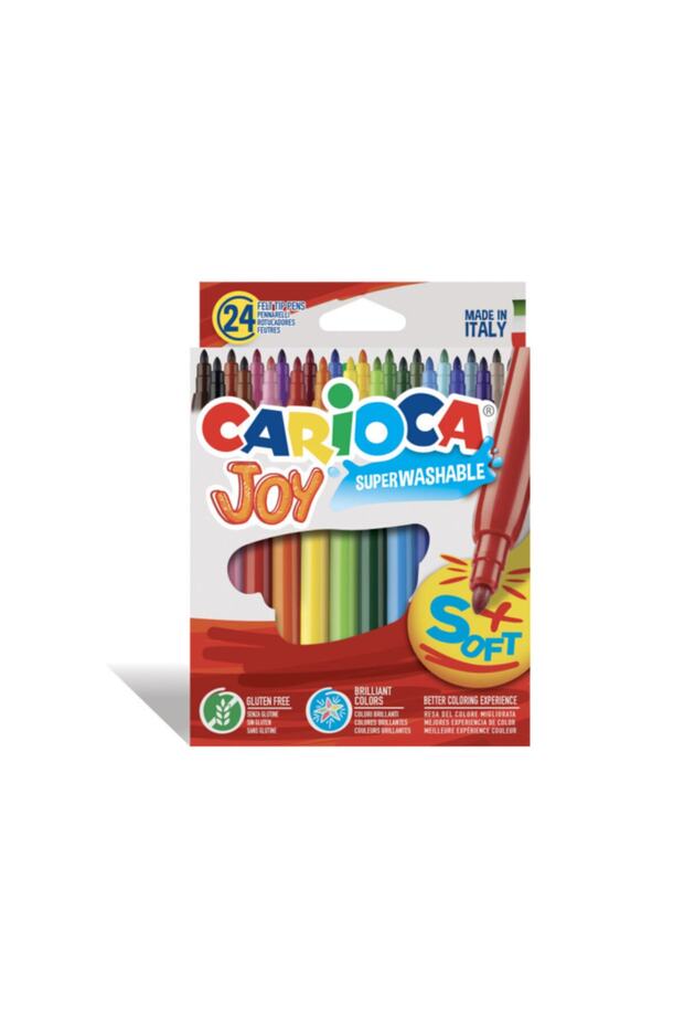 مجموعة أقلام تلوين ذات لباد قابلة للغسل للغاية مكونة من 24 قطعة من Joy
