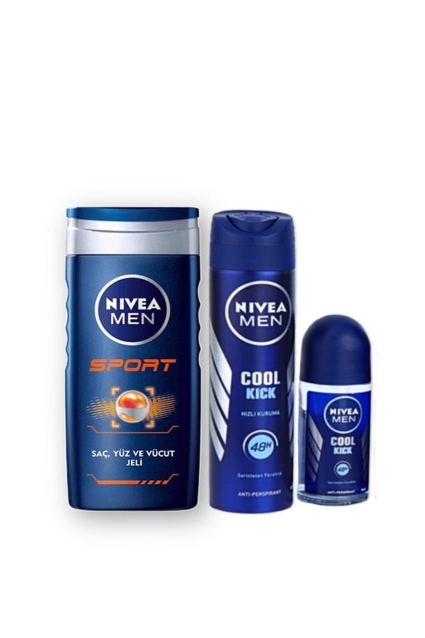 Men Erkek 3’lü Cool Kick Cilt Bakım Seti - Deodorant 150 ml + Roll On 50 ml + Sport Duş Jeli 250 ml - 1