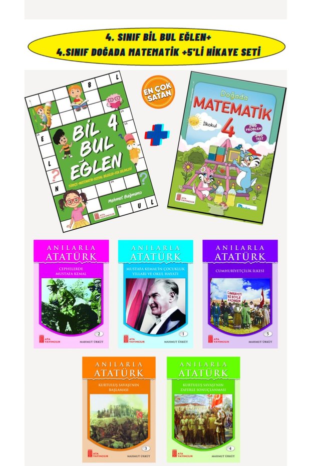 5-Piece Super Story Set for 4Th Grade Bil Bul Eğlen + 4Th Grade Doğada Matematik + 4Th Grade Classes