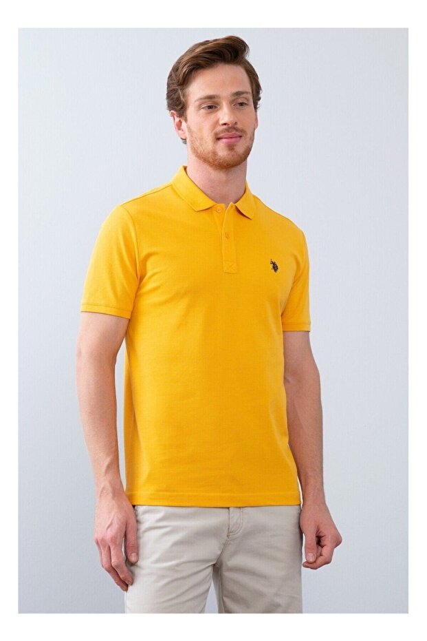 Polo Neck T-shirt Dark Yellow
