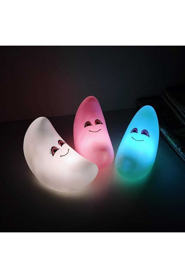 Dekoratif 3d Sevimli Minnoş Ay Gece Lambası Bebek Odası Lambası 14 Cm Beyaz - 1