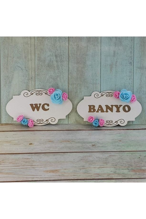 Wc-banyo Yazılı Ahşap Kapı Süsü - 1