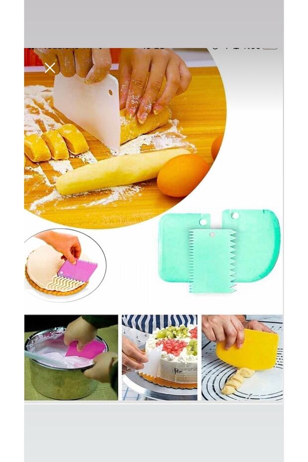 3-Piece Dough Cutter Scraper Decorator Set