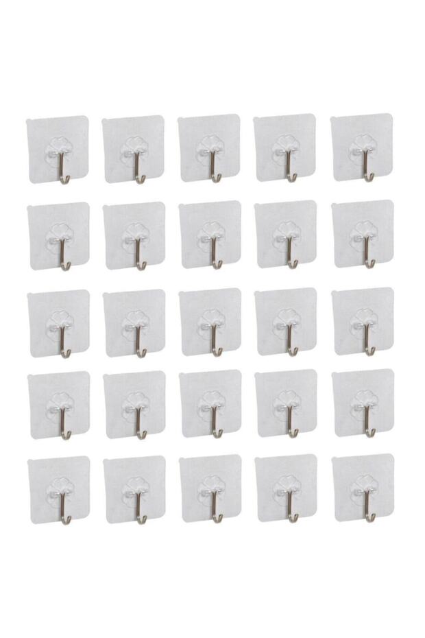 25 Pieces Self Adhesive Transparent Hanger Metal Hook Hanger