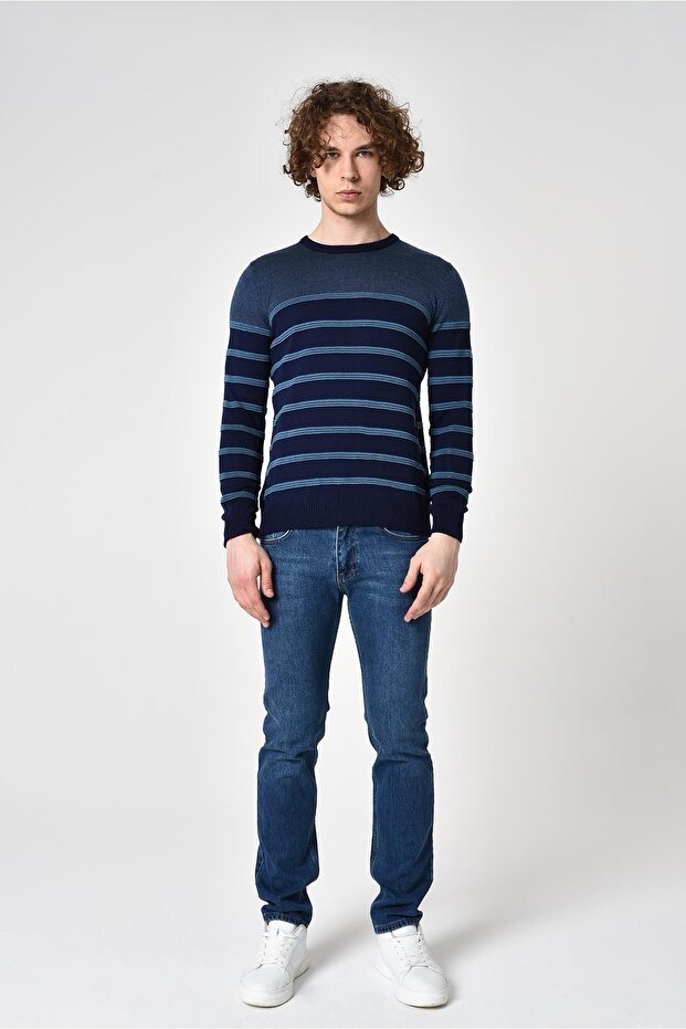 Ριγέ πουλόβερ (E22-5702) - 3