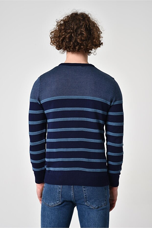 Ριγέ πουλόβερ (E22-5702) - 4