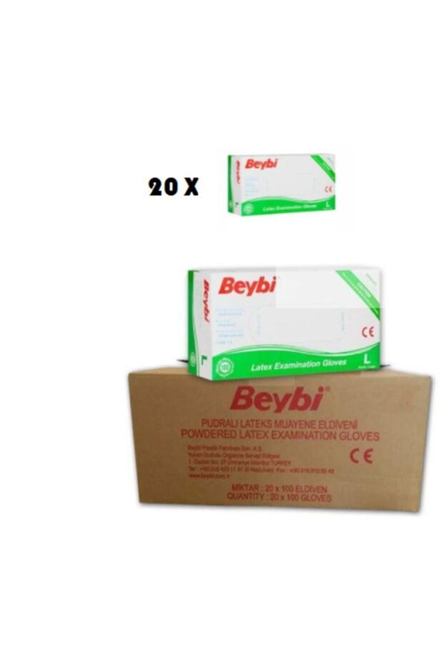 Powdered Examination Gloves Latex Large 20 Box of 100