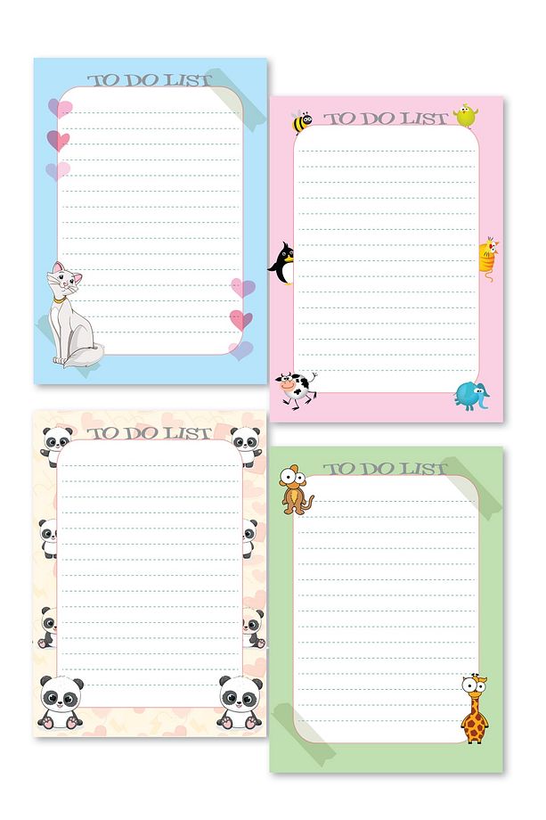 4lü Bloknot Note Pad - To Do List Bloknot Not Kağıdı 10x14 Cm - 1