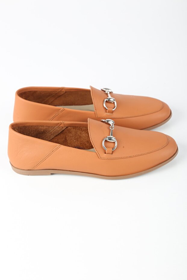 Luna Kahverengi Hakiki Deri Kadın Babet - 5