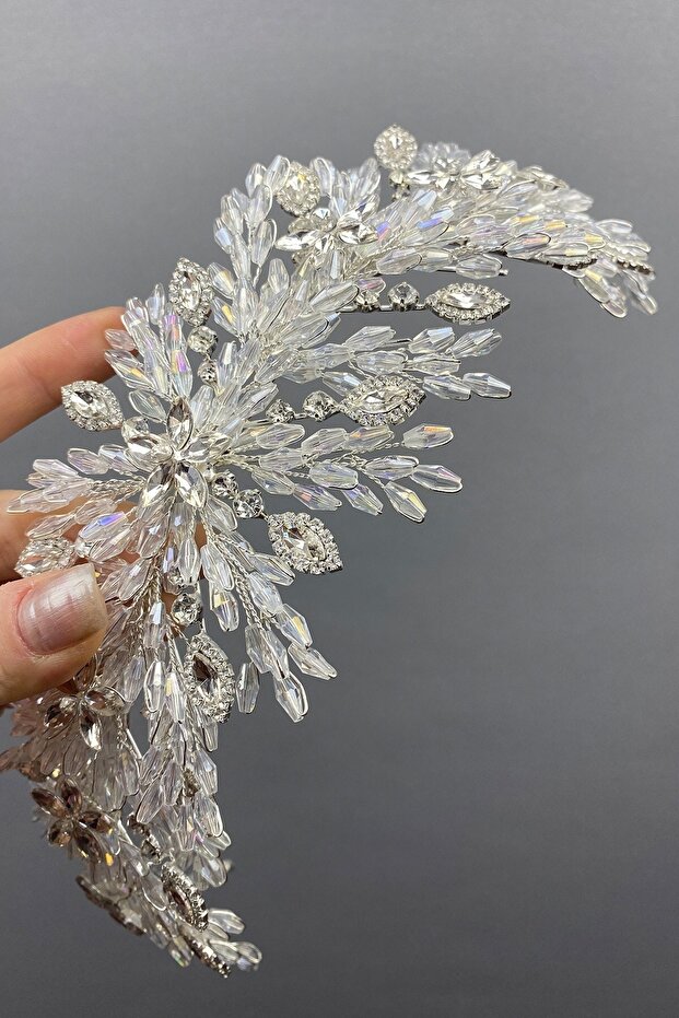 Arden Beaded Bridal Crown Hair Band Accessory