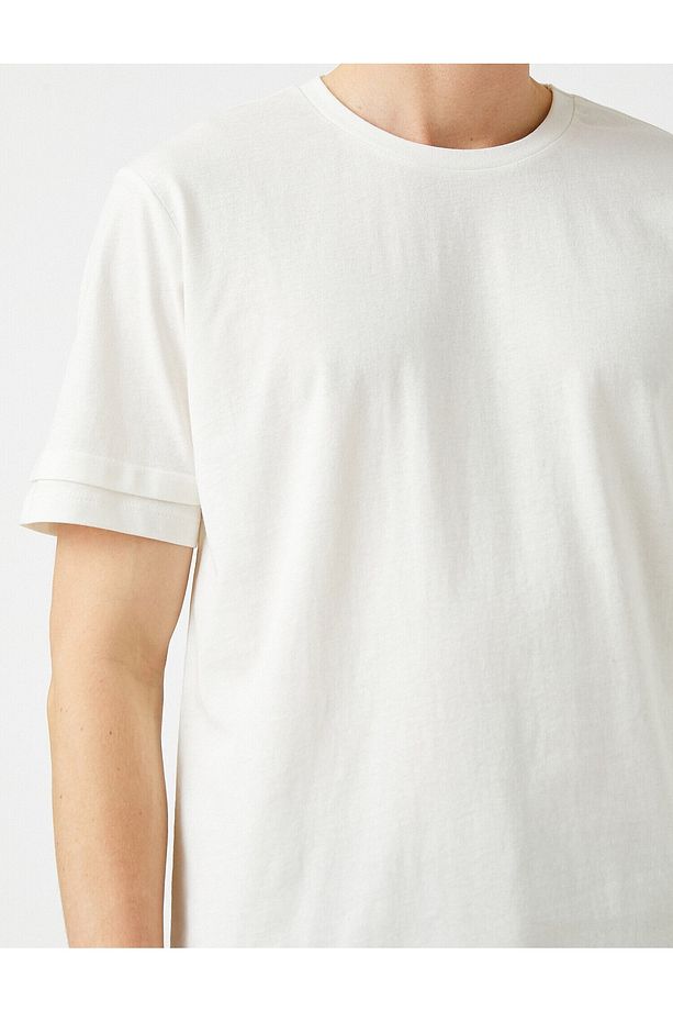 Regular Fit Bisiklet Yaka Basic Tişört - 5