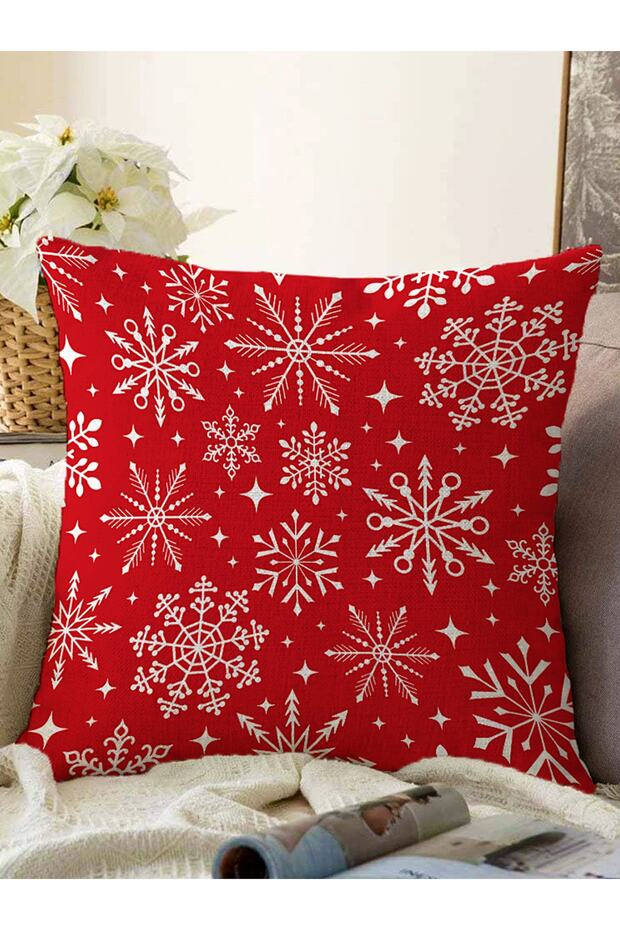 Christmas Themed Snowflakes Special Design Raschel Knitted Pillow Throw Pillow Cover
