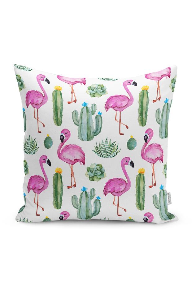 Tropical Cactus Flamingo Special Design Digital Printed Suede Pillow Throw Pillow Cover