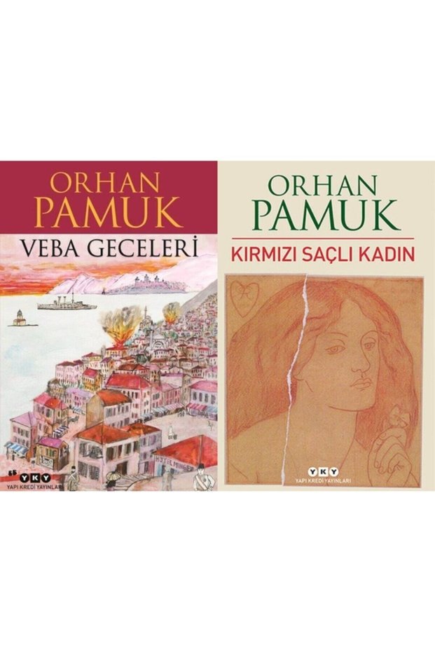 Most Read Books of Orhan Pamuk Set 2 Books- Veba Geceleri - Kırmızı Saçlı Kadın