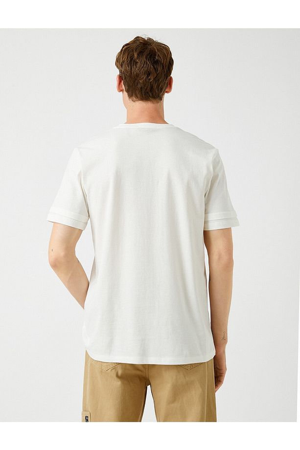 Regular Fit Bisiklet Yaka Basic Tişört - 4