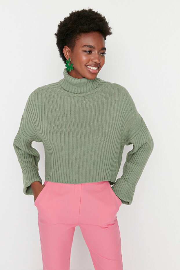 Mint Kurzer Basic Strickpullover TWOAW22KZ0223 - 3