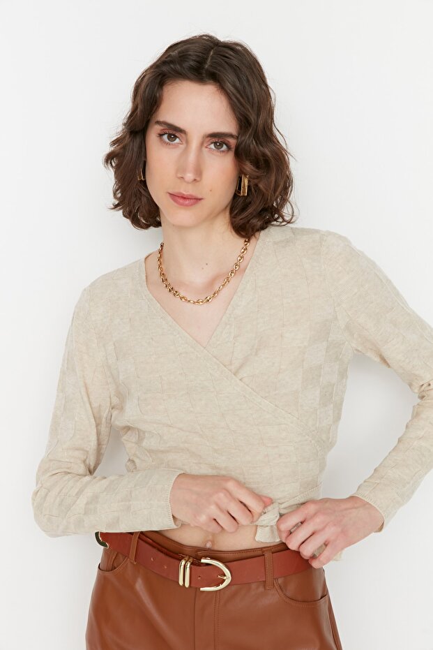 Stone Tie Detailed Knitwear Sweater TWOAW23KZ00388