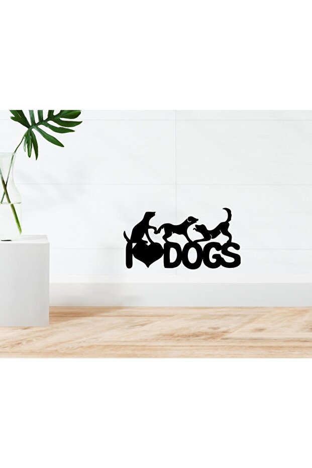 ملصق حائط بتصميم "Home I Love Dogs"-1
